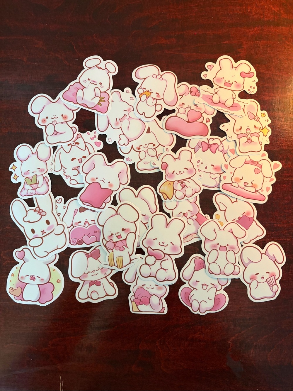 Cute Pink 27 Bunny Sticker Pack for chibi anime Accessories
